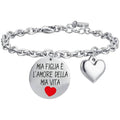 Bracciale donna acciaio gioielli Luca Barra Summer bk2483 con frase figlia