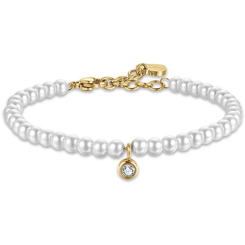 Damenarmband aus vergoldetem Stahl Luca Barra bk2515 mit Kunstperlen