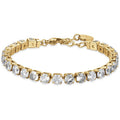 Bracciale tennis donna in acciaio dorato e piete bianche gioielli Luca Barra  bk2370