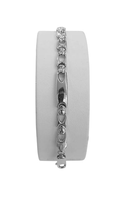 Bracciale uomo in oro bianco 18 carati catena lavorata - Stile unico