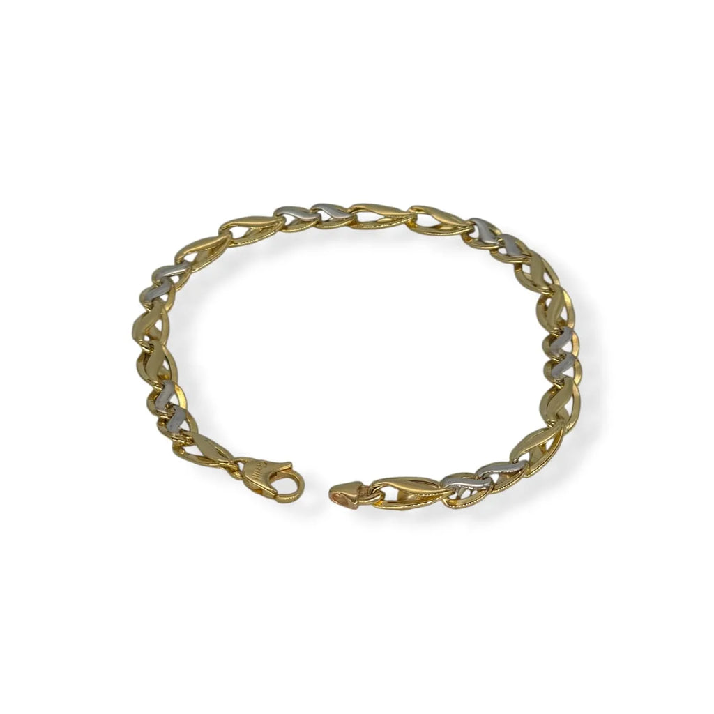 Completo bicolore Collana e Bracciale Gold in oro 375 9kt