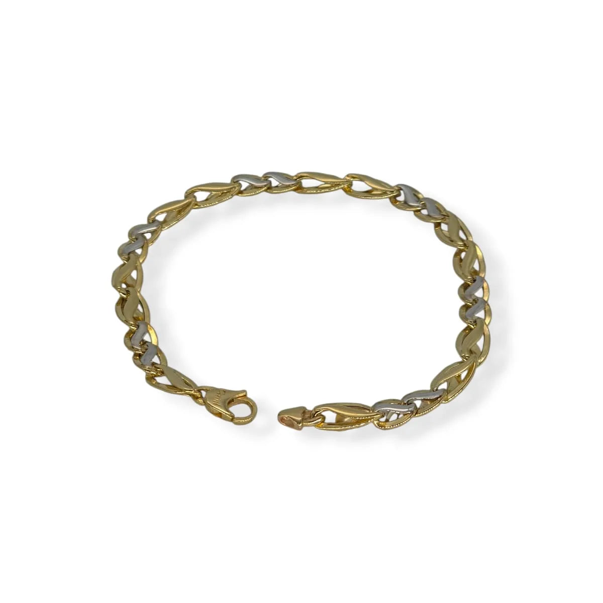 Completo bicolore Collana e Bracciale Gold in oro 375 9kt