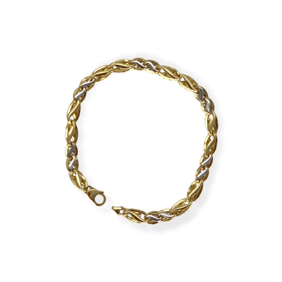 Completo bicolore Collana e Bracciale Gold in oro 375 9kt