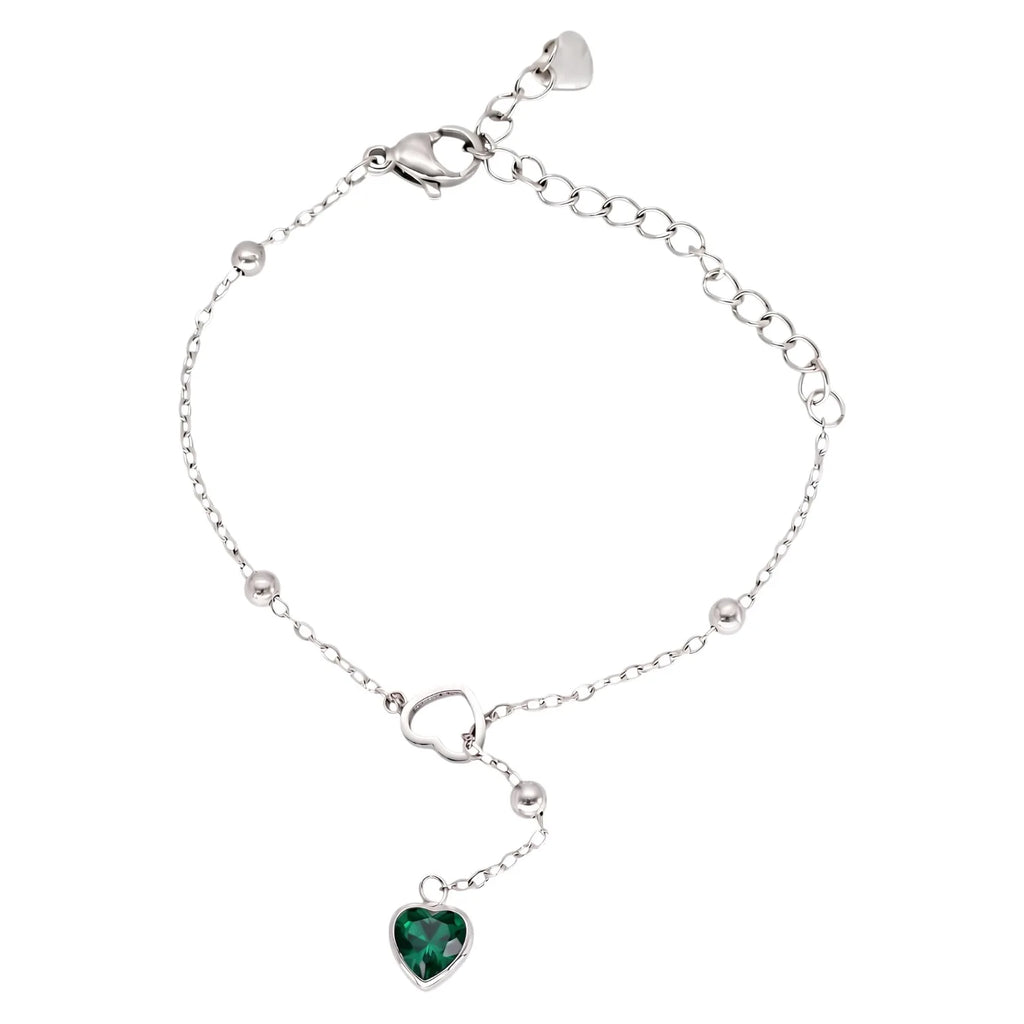 Bracciale sali e scendi con cuore by OGM Acciaio e Dorato 18KT