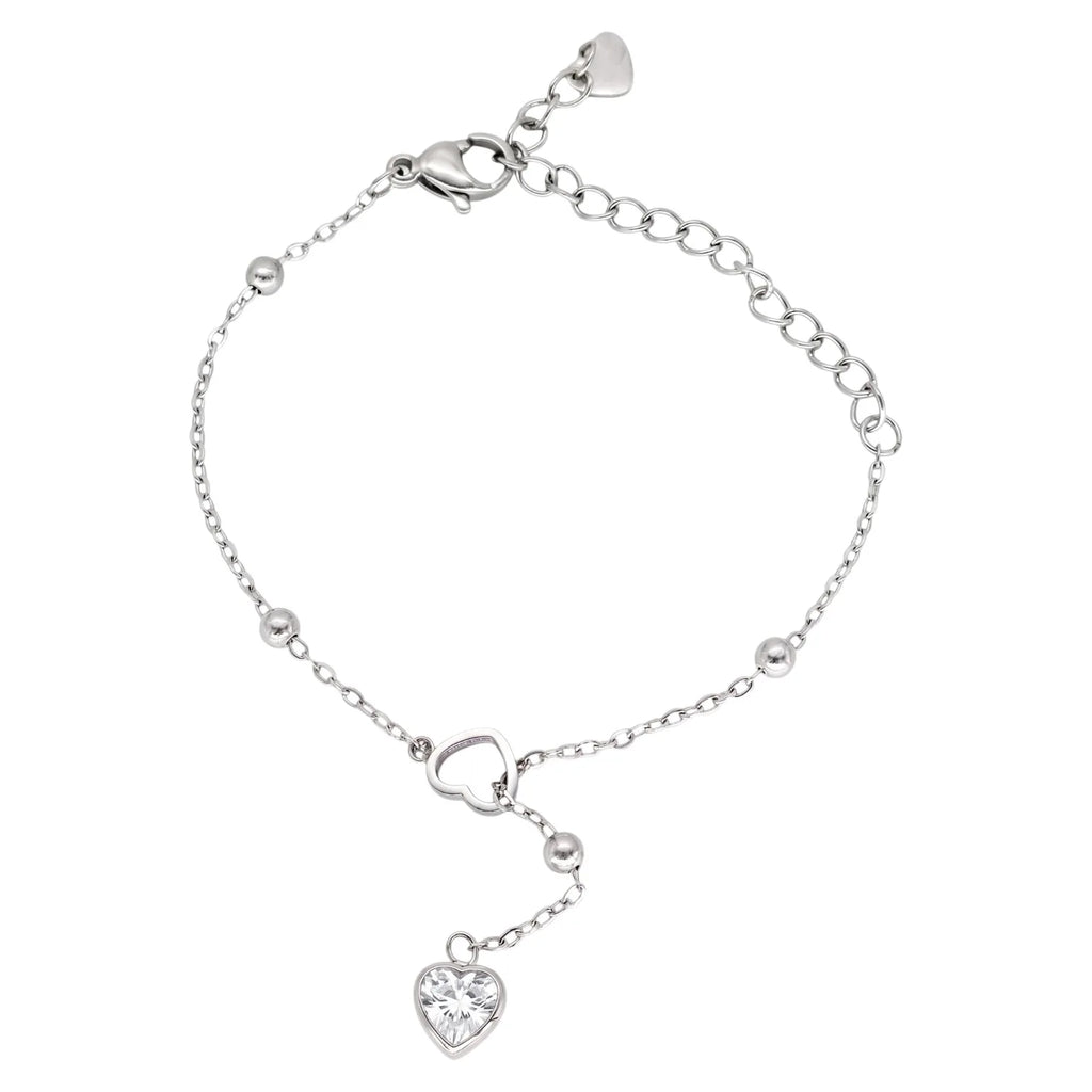 Bracciale sali e scendi con cuore by OGM Acciaio e Dorato 18KT