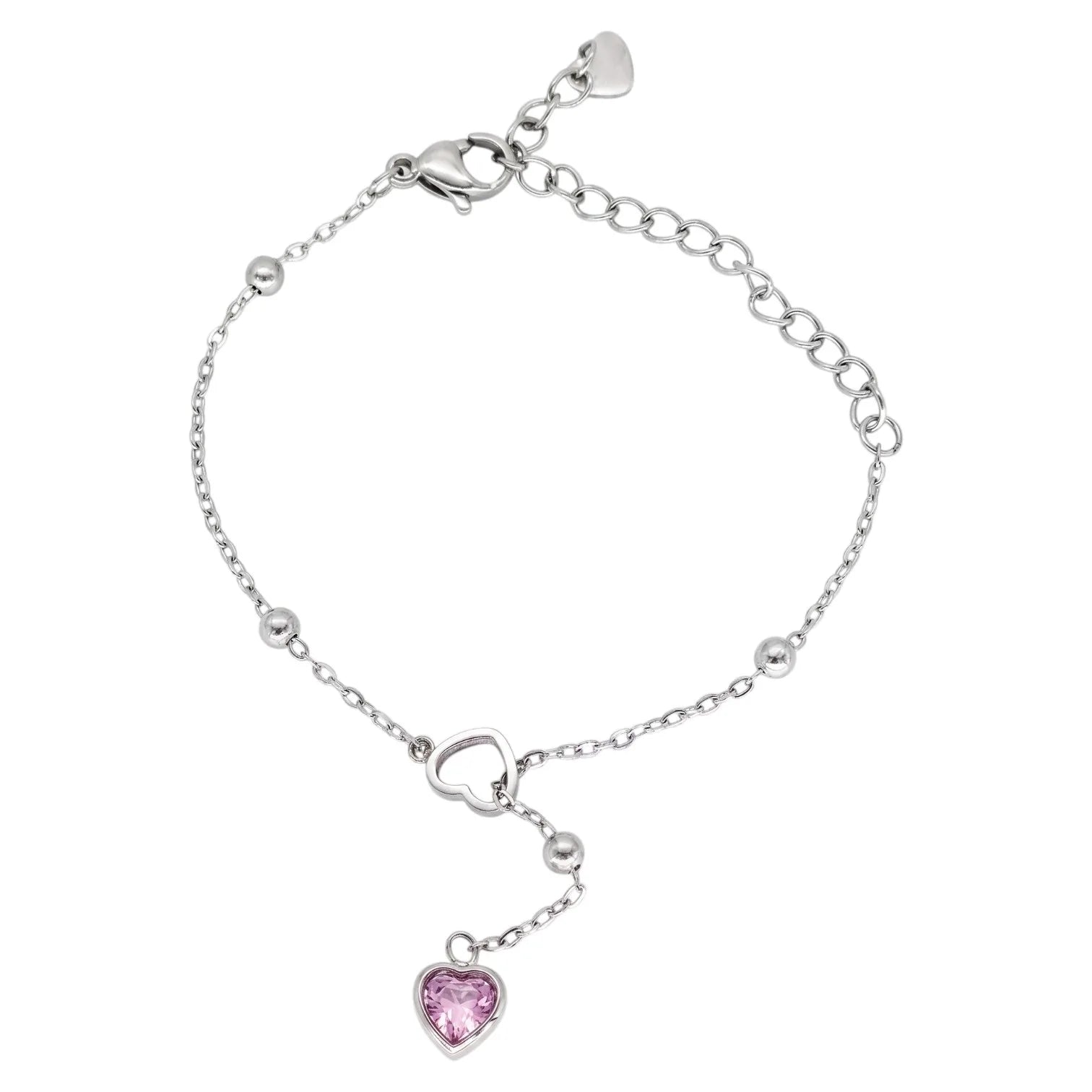 Bracciale sali e scendi con cuore by OGM Acciaio e Dorato 18KT