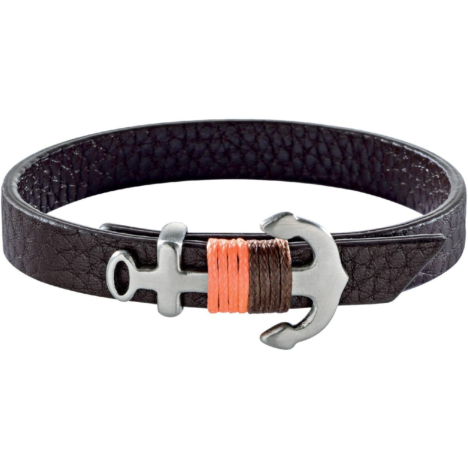 Bracciale uomo Sector in cuoio marrone con ancora szv30