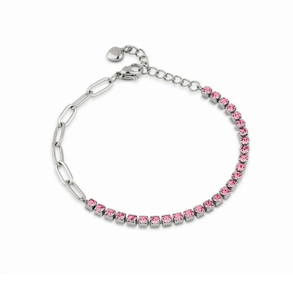 Bracciale tennis donna Ops in acciaio con zirconi rosa opsbr-894