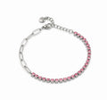 Bracciale tennis donna Ops in acciaio con zirconi rosa opsbr-894