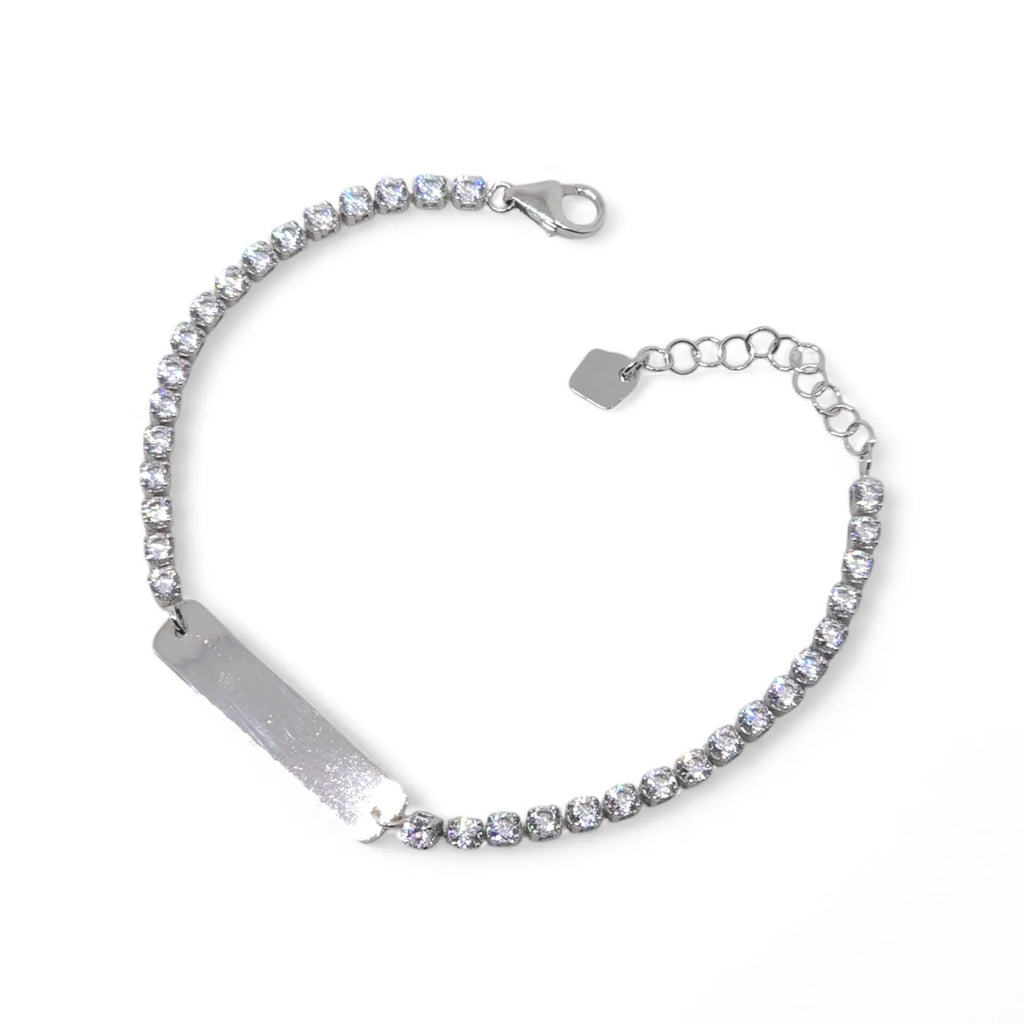 Kinder-Tennisarmband aus 9 Karat Gold mit Igold-Plakette