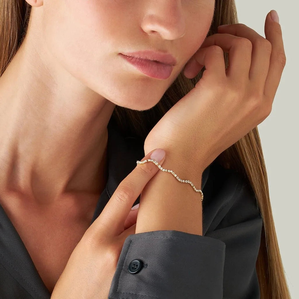 Stroili Damen Tennisarmband Romantic Shine Messing Rosa Kristall