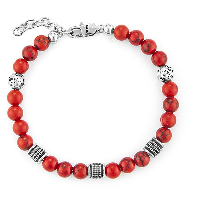 Herrenarmband Schmuck 4US Cesare Paciotti 4ubr6243 mit roten Kugeln