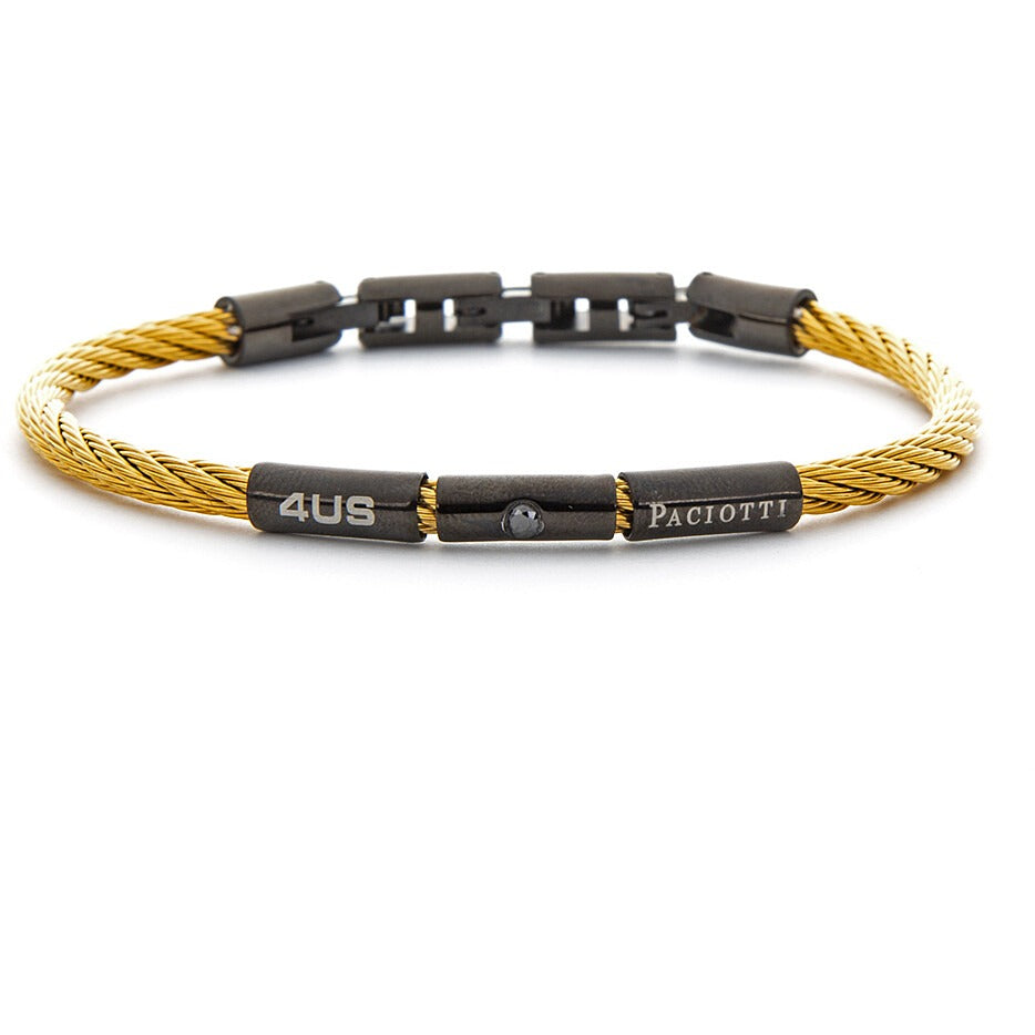 Bracciale uomo gioielli 4US Cesare Paciotti 4ubr6005 in acciaio colore dorato