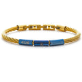Bracciale uomo gioielli 4US Cesare Paciotti 4ubr6006 in acciaio colore dorato e blu