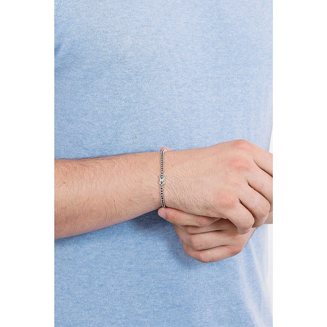 bracciale uomo gioielli Comete Tennis nero ubr 898 m19