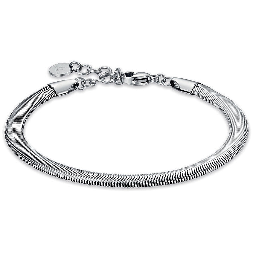 Luca Barra Herrenarmband Spring aus Stahl mit Schlangenkette BA1336
