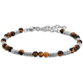 Bracciale uomo gioielli Luca Barra ba1594 con sfere occhio di tigre