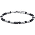 Bracciale uomo in acciaio gioielli Luca Barra ba1593 con sfere lisce nere