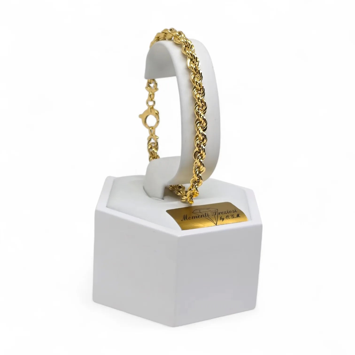 Bracciale uomo maglia in oro giallo 750 ad intreccio – Stile Unico