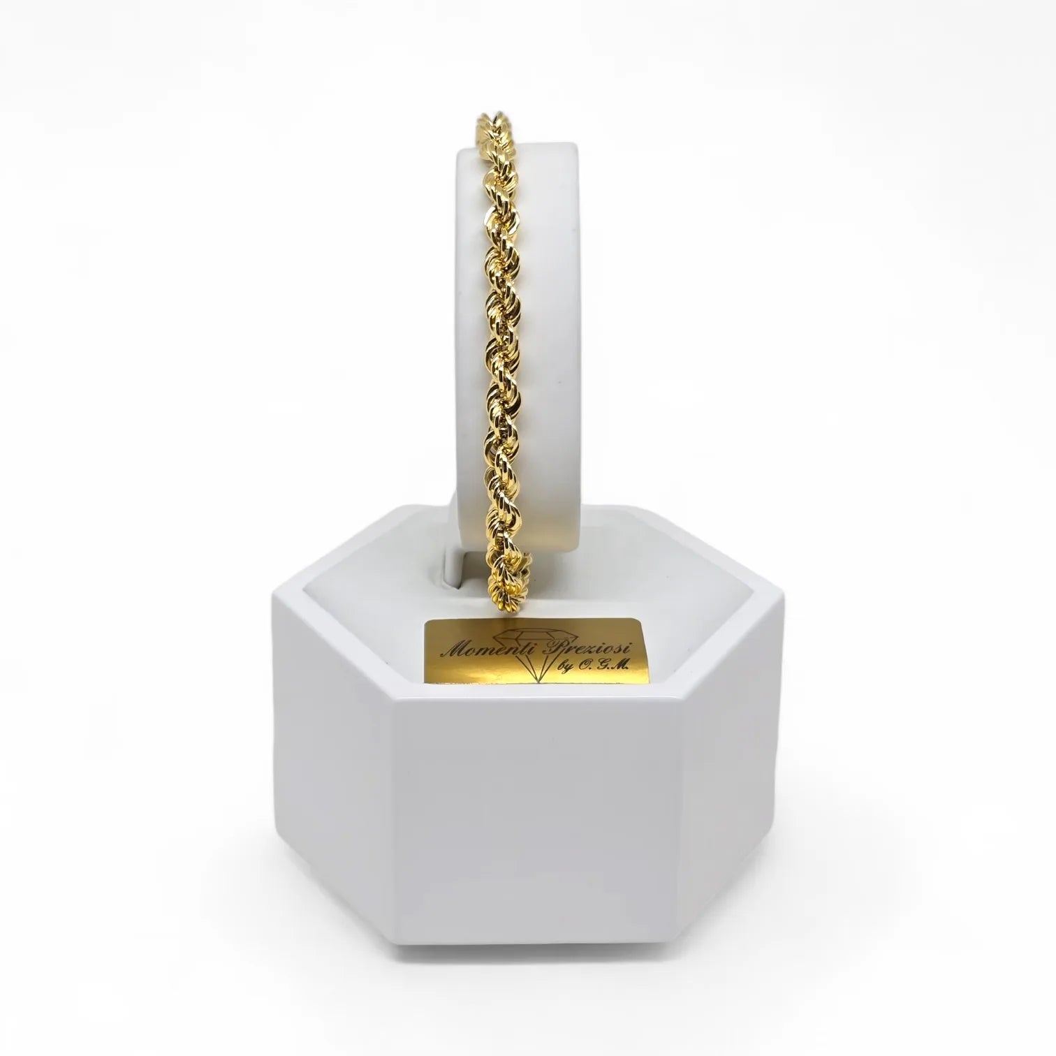 Bracciale uomo maglia in oro giallo 750 ad intreccio – Stile Unico