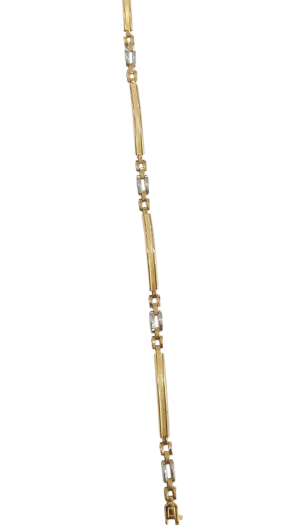 Herrenarmband aus 18 Karat Gelbgold mit Verzierungen aus Weißgold im klassischen Stil