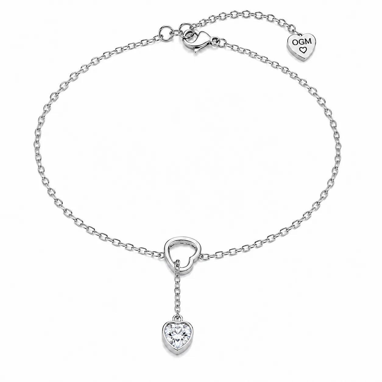 Bracciale sali e scendi con cuore by OGM Acciaio e Dorato 18KT