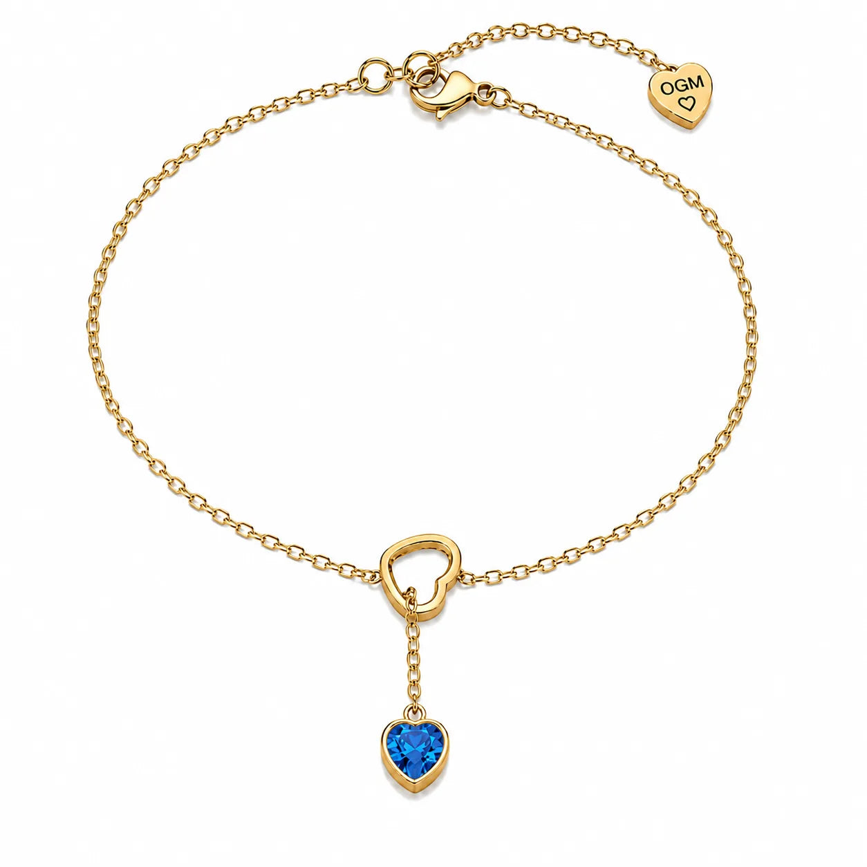 Bracciale sali e scendi con cuore by OGM Acciaio e Dorato 18KT
