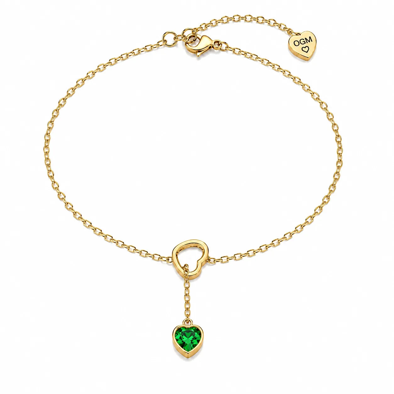 Bracciale sali e scendi con cuore by OGM Acciaio e Dorato 18KT