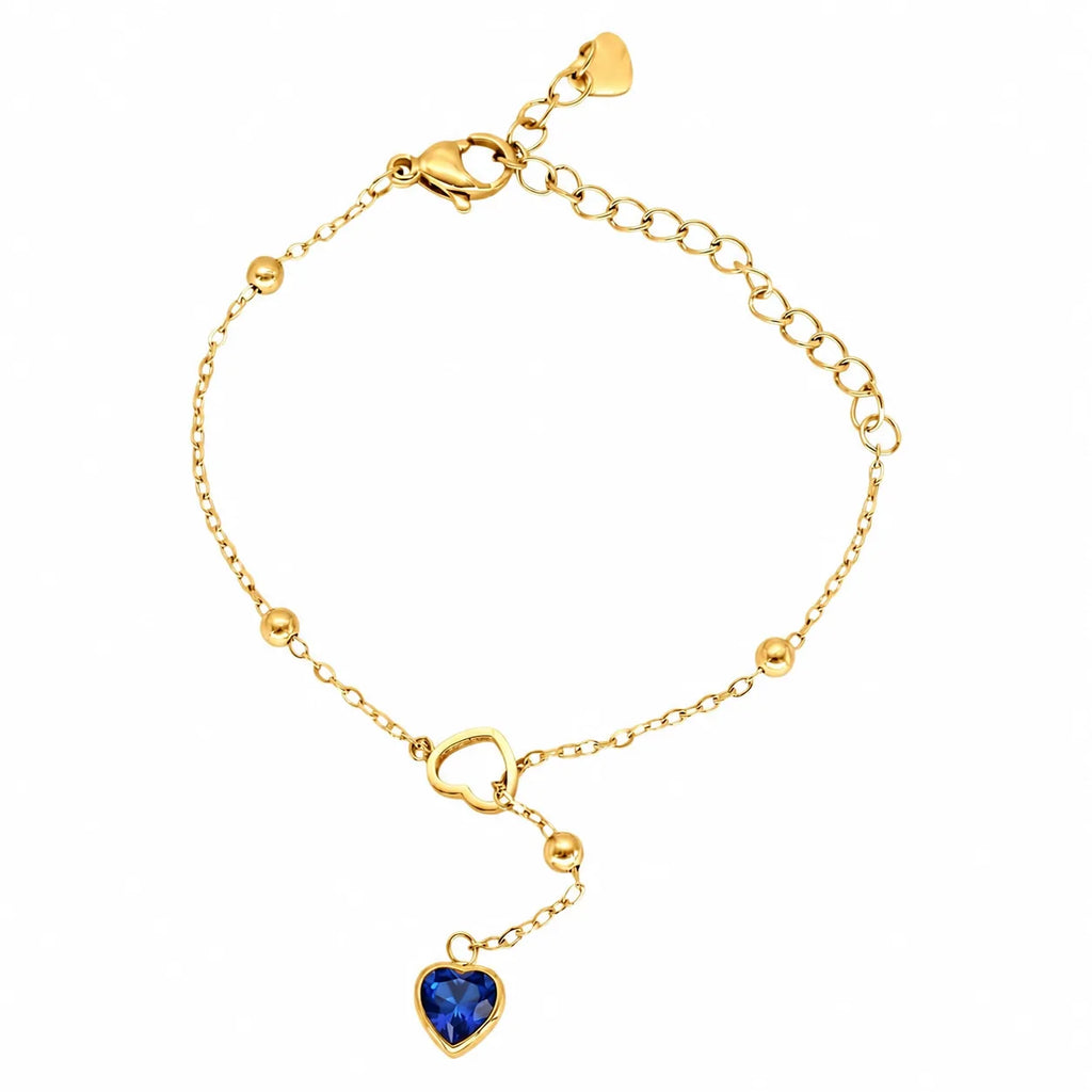 Bracciale sali e scendi con cuore by OGM Acciaio e Dorato 18KT