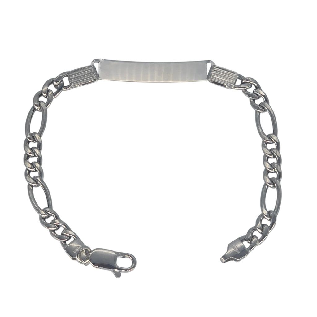 Bracciale Uomo Oro Bianco 18kt con Targa – 18 cm