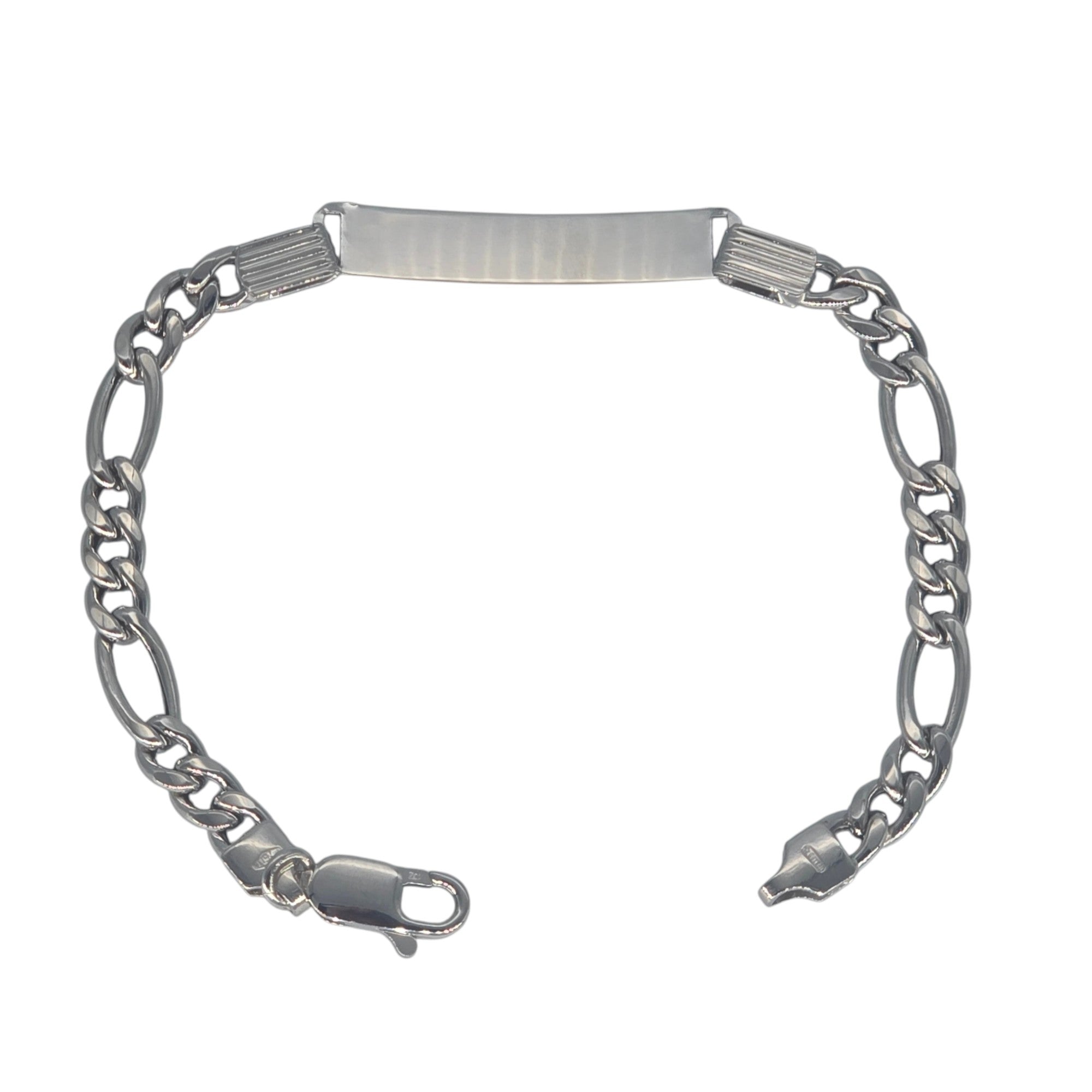 Bracciale Uomo Oro Bianco 18kt con Targa – 18 cm