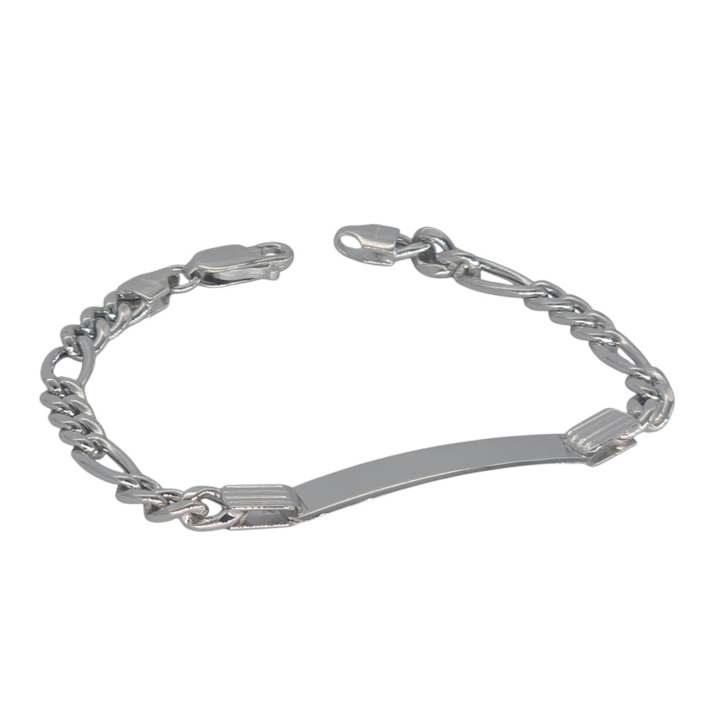 Bracciale Uomo Oro Bianco 18kt con Targa – 18 cm