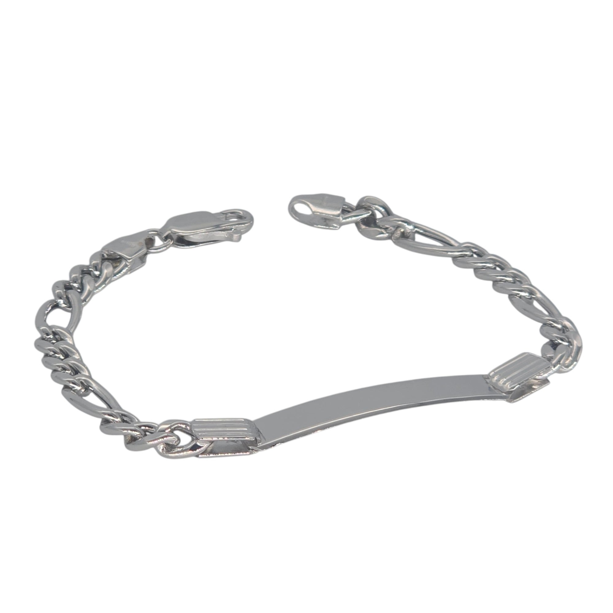 Bracciale Uomo Oro Bianco 18kt con Targa – 18 cm