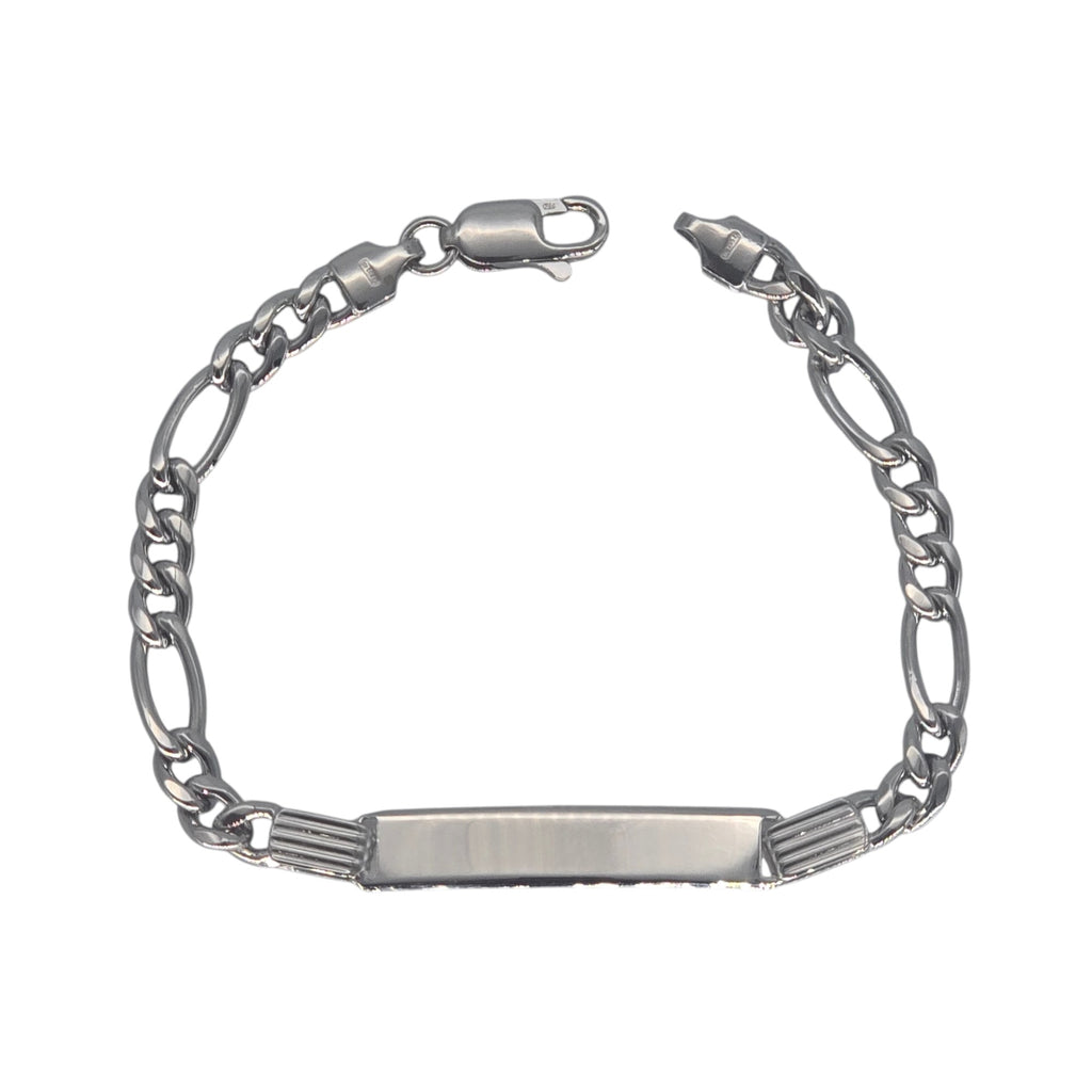 Bracciale Uomo Oro Bianco 18kt con Targa – 18 cm