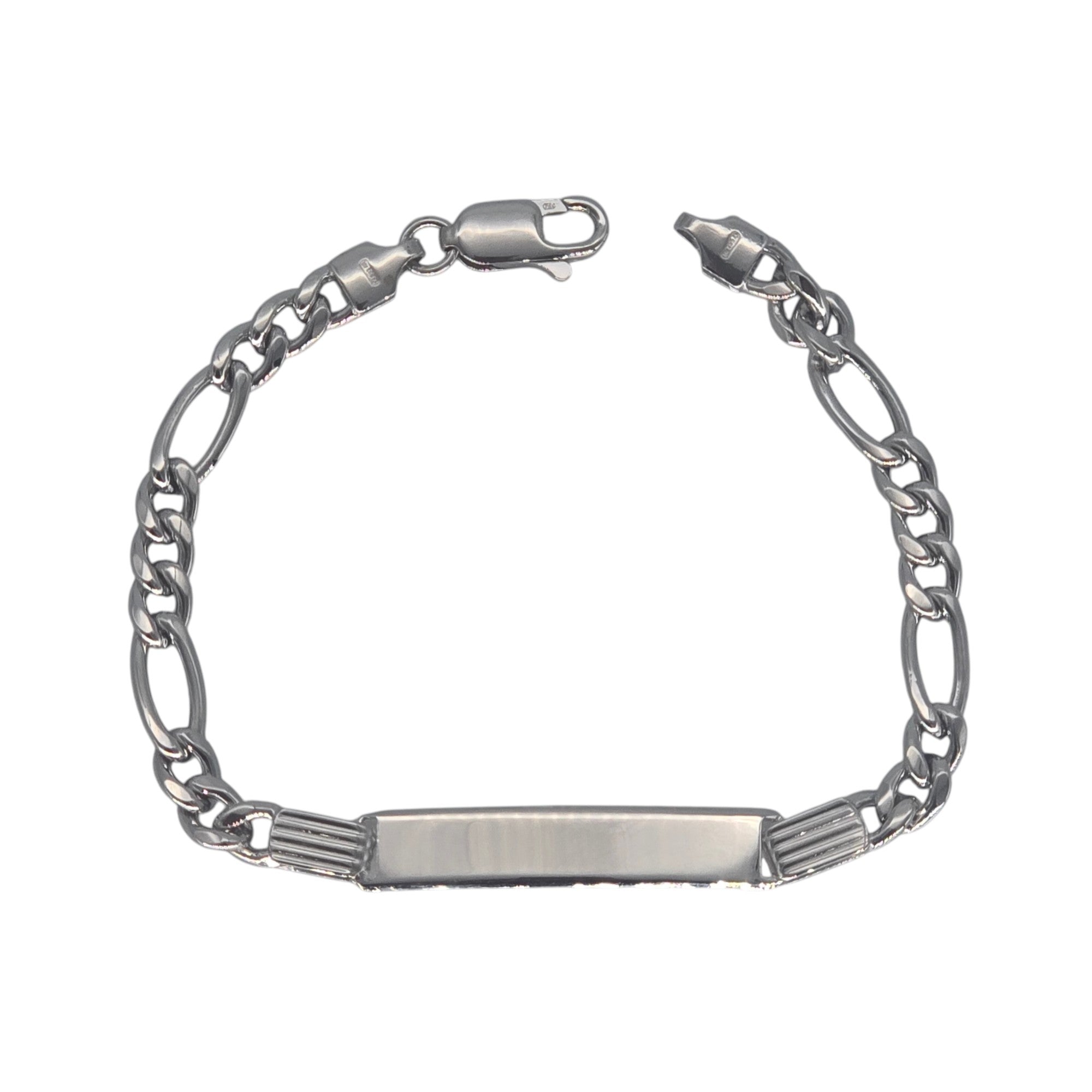 Bracciale Uomo Oro Bianco 18kt con Targa – 18 cm