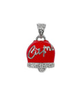 Ciondolo Campanella capri in argento smaltata rossa con zirconi
