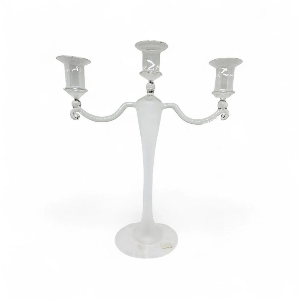 Candelabro in Vetro Murano Bianco - Elegante Design per un Tocco di Classe