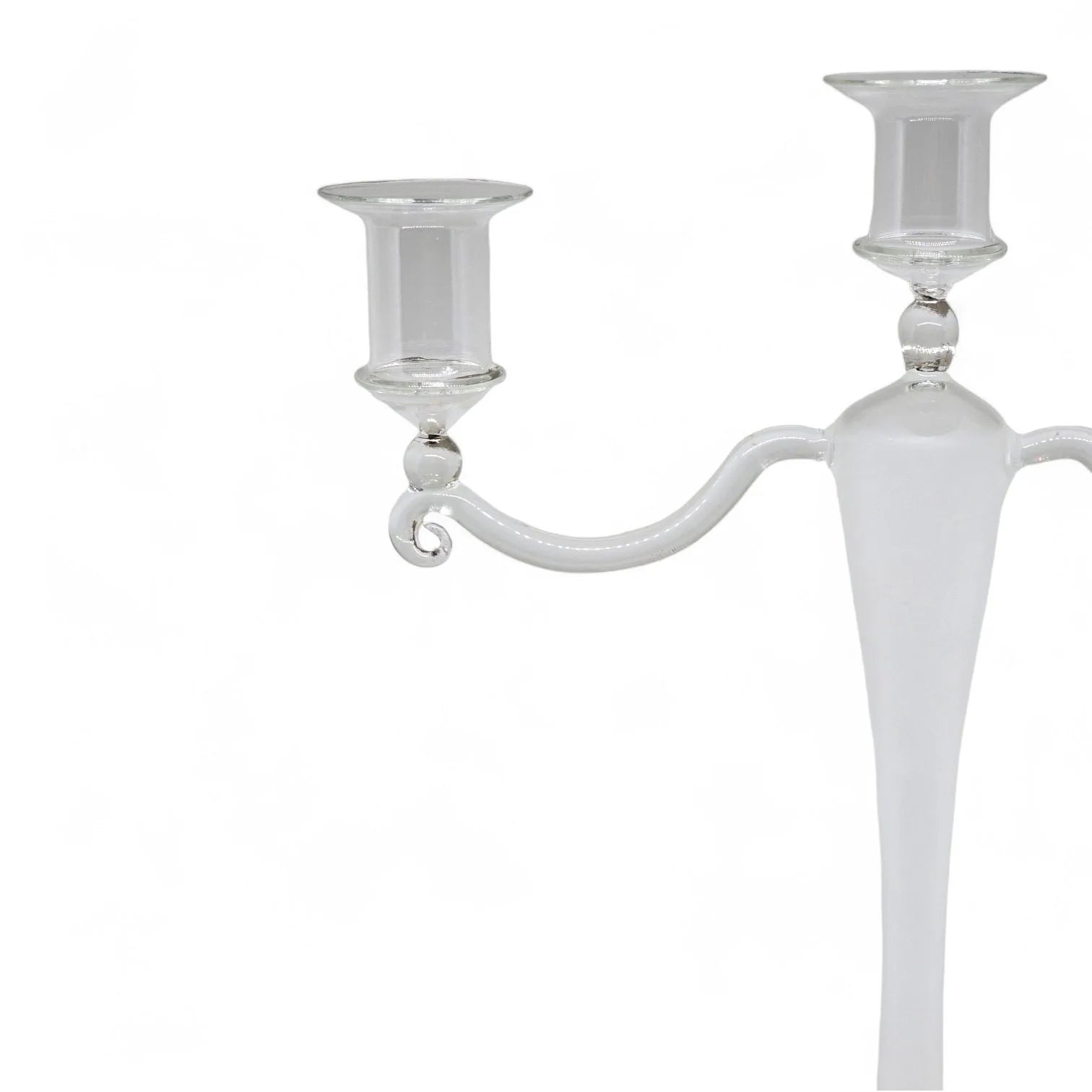 Candelabro in Vetro Murano Bianco - Elegante Design per un Tocco di Classe