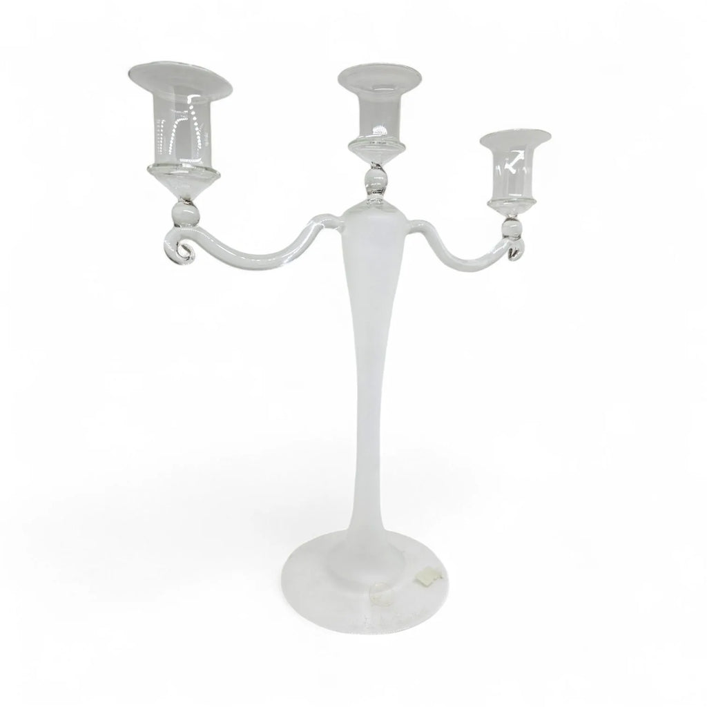 Candelabro in Vetro Murano Bianco - Elegante Design per un Tocco di Classe