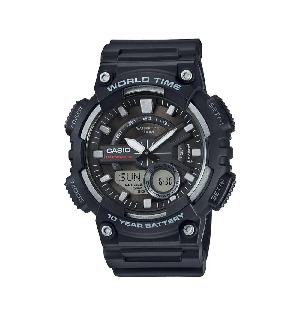 Collezione di orologi da uomo con ora mondiale aeq-110w-1avef
