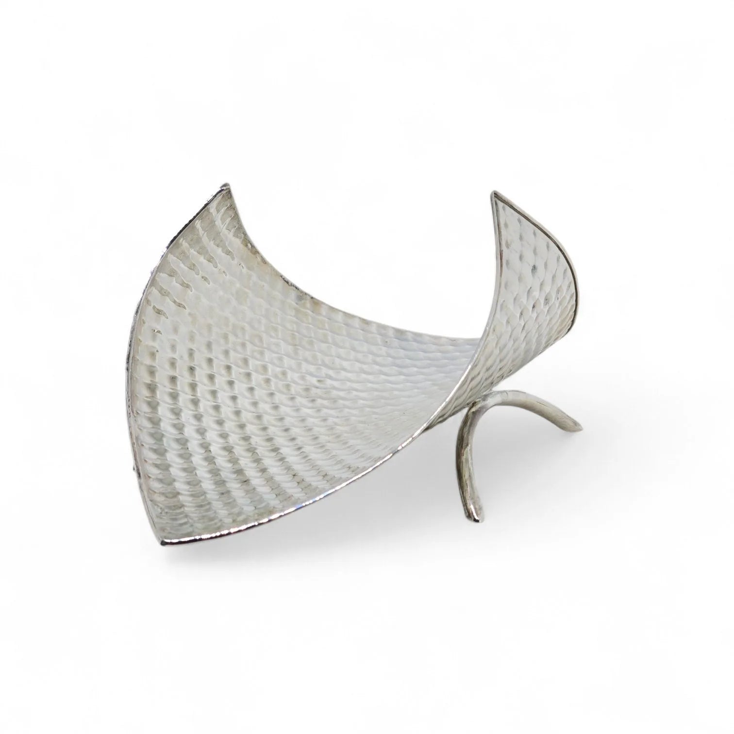 Centrotavola Piccolo in Argento 925 - Elegante Design Martellato