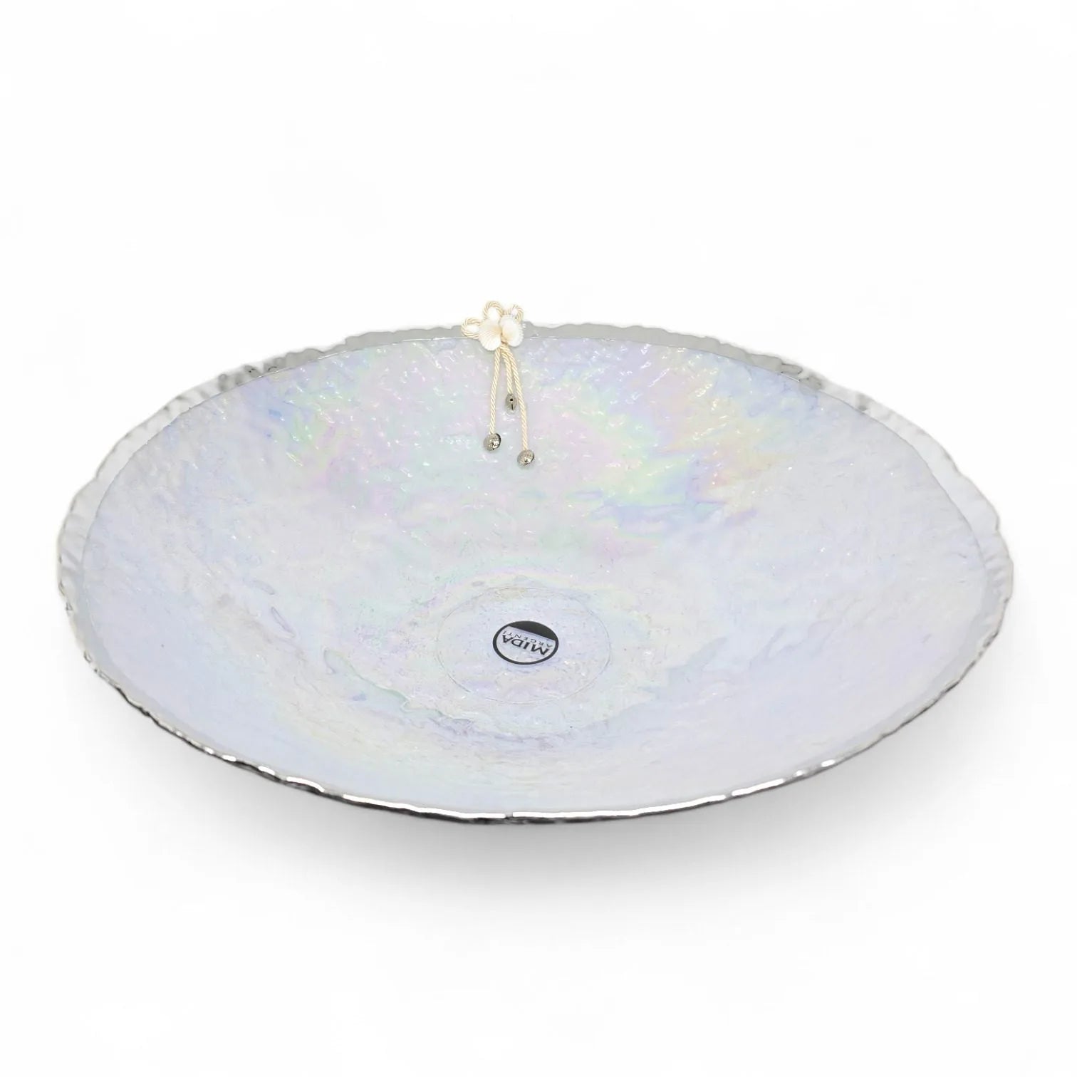Centrotavola Grande in Argento 925 e Madreperla con Dettagli in Corda e Conchiglie