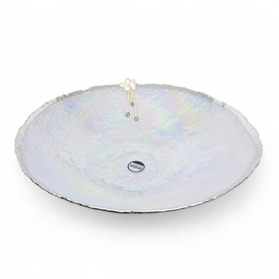 Großer Tafelaufsatz aus 925er Silber und Perlmutt mit Kordel- und Muscheldetails