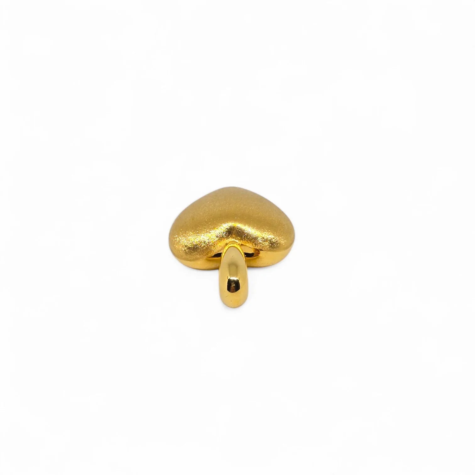 Pendente donna cuore in oro giallo 18 carati satinato