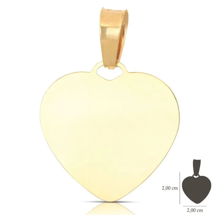 Medaglia cuore in oro giallo 18kt personalizzabile
