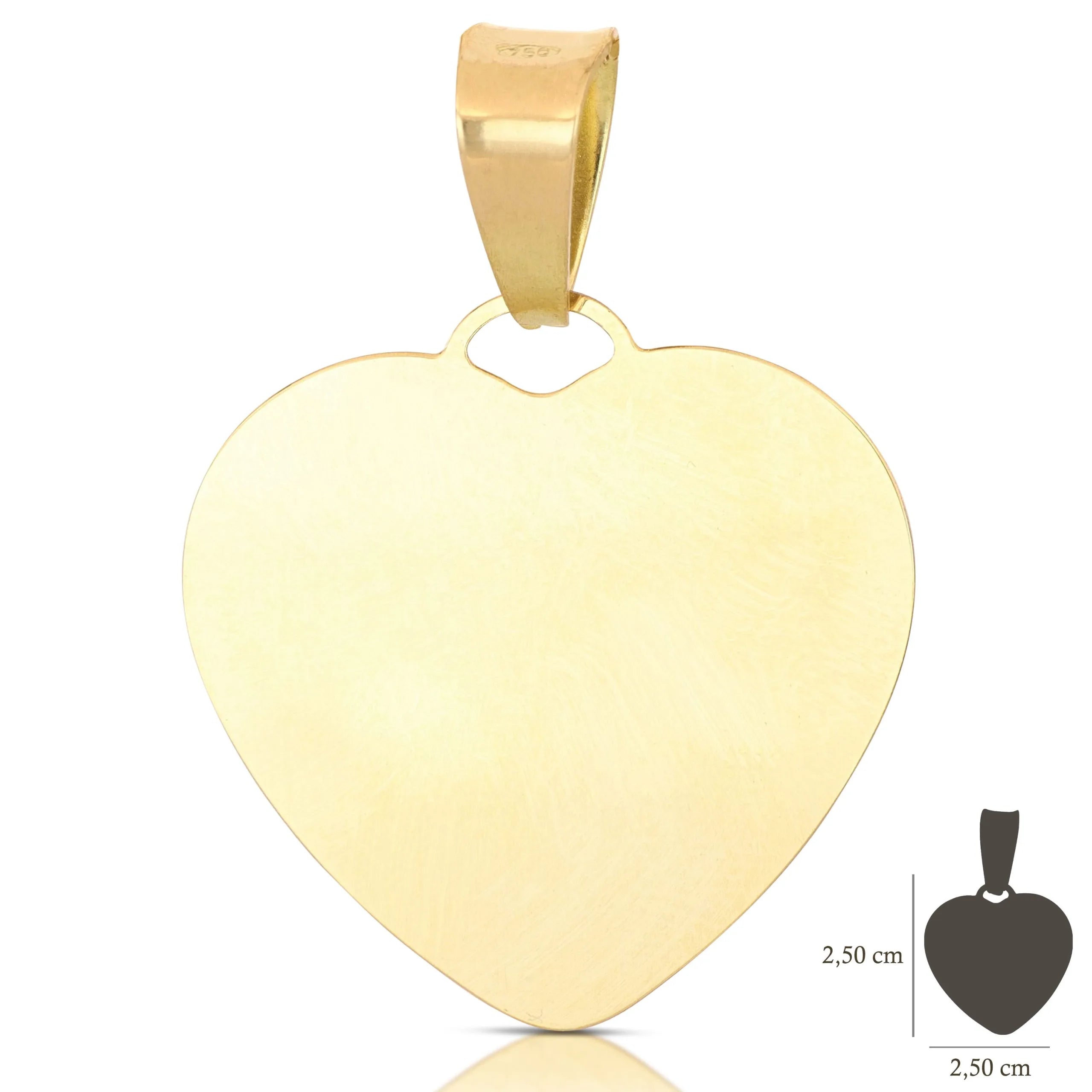 Medaglia cuore in oro giallo 18kt personalizzabile