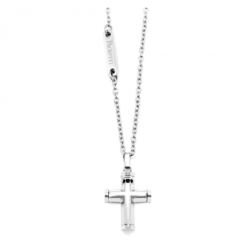 Collana 4US Cesare Paciotti croce uomo 4UCL5581 con pendente in acciaio