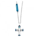 Collana 4US Cesare Paciotti con pendente croce e zirconi blu uomo 4UCL5583