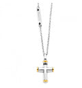 4US Cesare Paciotti Halskette Herren mit Kreuz-Anhänger und schwarzen Zirkonia 4UCL5584