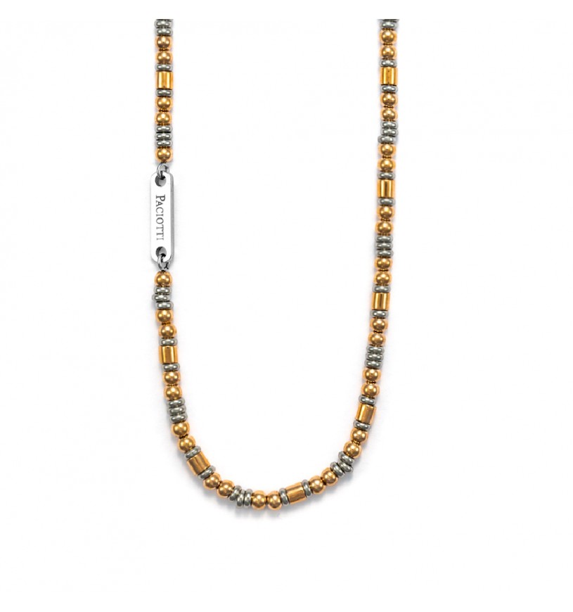 Collana 4US Cesare Paciotti uomo 4UCL5566 con elementi dorati e argento